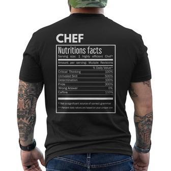 Cook Chef Datos Nutricionales Divertidos Camiseta Hombre Estampado Espalda - Regaloses