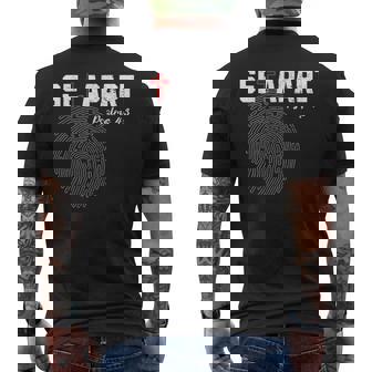 Cool Christian Set Apart Psalms 4 3 Verse Fingerprint Jesus Men's T-shirt Back Print - Monsterry