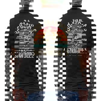 Cool Grandpas Ride Snowmobiles Vintage Snowmobiling Grandpa Men's Back Print T-Shirt | Mazezy