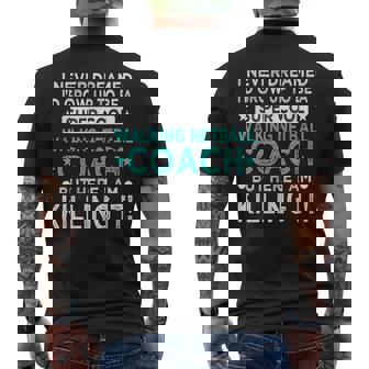 Cool Walking Netball Coach Netball Player Humor Men's Back Print T-Shirt | Mazezy