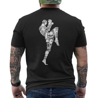 Coole Kampfsport Geschenke Muay Thai Thaiboxen Taekwondo Herren Jungen Männer Chwarz-Ausschnitt Kurzarm Klein Klassische Passform Polyester 100 Pull-On T-Shirt mit Rückendruck - Geschenkecke