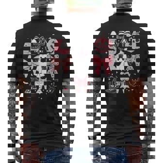 Coquette Bow Halloween Pink Halloween Ghost Pumpkin Men's T-shirt Back Print | Mazezy