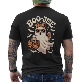 Coquette Leopard Boo-Jee Halloween Boujee Ghost Men's T-shirt Back Print - Thegiftio UK