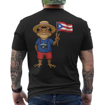 Coqui Frog Drapeau Porto Rico Porto Rico Taino Boricua T-shirt imprimé au dos - Cadeauxyz