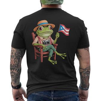 Coqui Frog Puerto Rico Flag Taino Boricua Hispanic Men's T-shirt Back Print - Thegiftio UK