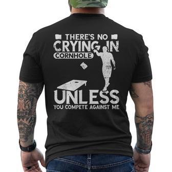Cornhole There's No Crying Vintage Toss Game Bean Bag Player Men's T-shirt Back Print - Thegiftio UK