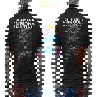 Country Of Guatemala Cat Wearing Sunglasses Flowers Tank Top Men's Back Print T-Shirt | Mazezy