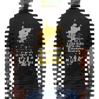 Country Roads & Pepperoni Rolls West Virginia Wv 304 Pride Men's T-shirt Back Print | Mazezy