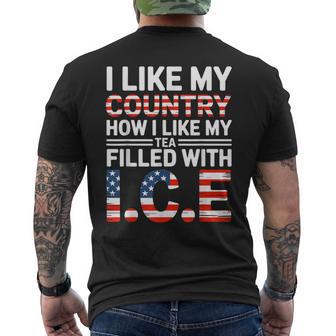 I Like My Country Like I Like My Tea Filled With Ice Men's T-shirt Back Print - Thegiftio
