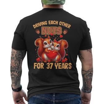 Couples Married 37 Year 37Th Wedding Anniversary Men's T-shirt Back Print - Thegiftio UK