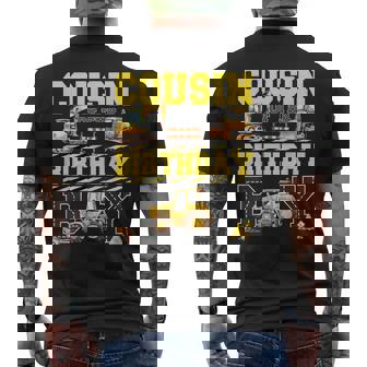 Cousin Of The Birthday Digger For Boy Excavator Builder Bday Men's T-shirt Back Print - Thegiftio