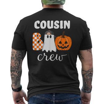Cousin Boo Crew Halloween Pumpkin Men's T-shirt Back Print - Monsterry