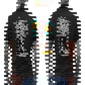 Cowboy Boots Flowers Rodeo Tattoo Flash Tank Top Men's Back Print T-Shirt | Mazezy