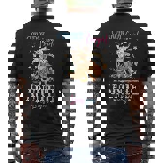 Cowboy Or Cowgirl Gender Reveal Party Announcement Auntie Men's T-shirt Back Print - Thegiftio