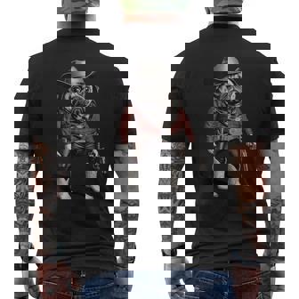 Cowboy Pug Dog Men's T-shirt Back Print | Seseable FR