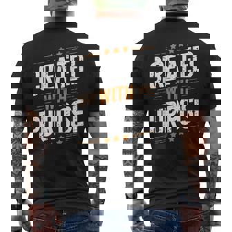 Created With Purpose Gospel Christian Pray Faith Bible Verse Men's Back Print T-Shirt | Mazezy