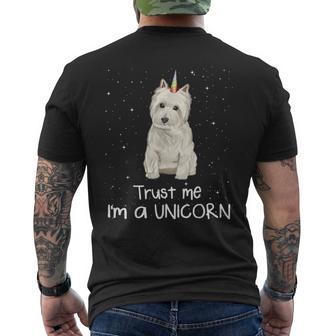 Credimiono Un Cane Unicorno West Highland Terrier T-shirt da uomo con stampa posteriore - Novitaregali
