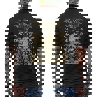 Cuervo Enestidoictorianoin Cabeza Con Calavera Arte Oscuro Gótico Camiseta Hombre Estampado Espalda - Regaloses