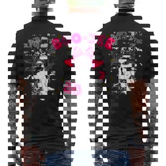 Cute Boo Jee Ghost Halloween Pink Leopard Bow Ghost Men's T-shirt Back Print | Mazezy