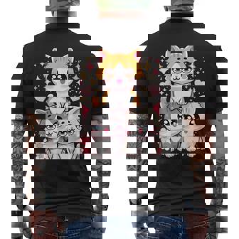 Cute Cats Anime Kawaii Kitty Cat Men's T-shirt Back Print | Seseable CA