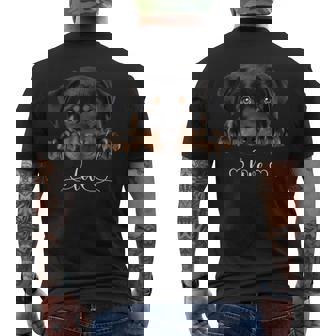 Cute Dog Graphic Love Rottweiler Puppy Dog Men's T-shirt Back Print - Thegiftio