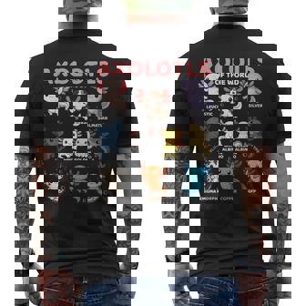 Cute Kawaii Axolotls Of The World Axolotl Types Men's T-shirt Back Print | Seseable UK