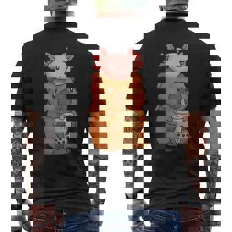 Cute Kawaii Bubble Tea Axolotl Capybara Men's T-shirt Back Print | Seseable CA