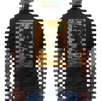 Cute Kawaii Gamer Cat Retro Japanese Cat Gaming Men's T-shirt Back Print | Seseable CA