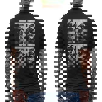 Cute Monkeys With Sunglasses Cool Chimpanzees Photo Booth Men's T-shirt Back Print - Monsterry