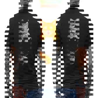 Cute Orange Pocket Kitty Cat Lover Men's T-shirt Back Print | Seseable FR