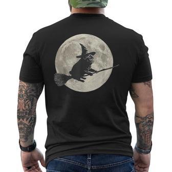 Cute Pug Ghost Witch Dog Lover Halloween Moon Men's T-shirt Back Print - Thegiftio UK