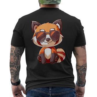 Cute Red Panda Sunglasses Men's T-shirt Back Print - Thegiftio UK