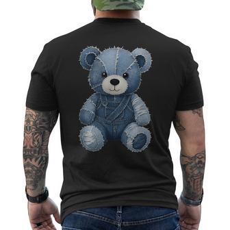Cute Teddy Bear In Jeans Men's T-shirt Back Print - Thegiftio UK