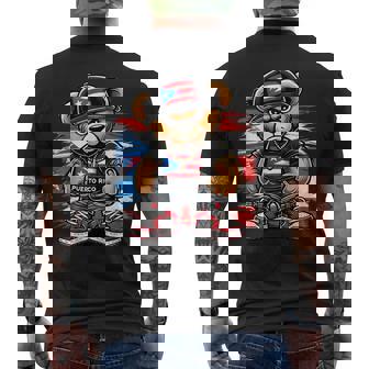 Cute Teddy Bear Puerto Rico Flag Boricua Puerto Rican Men's T-shirt Back Print | Mazezy
