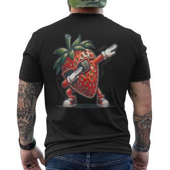 Dab Strawberry Dancing Dabbing Strawberry Fruit Men's T-shirt Back Print - Thegiftio UK