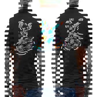 Dabbing Go Kart Driver Boys Karting Go Kart Racing Men's Back Print T-Shirt | Mazezy