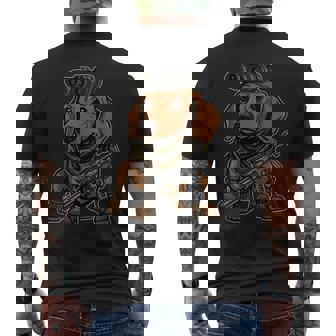 Dachshund Dog With Nvg Tactical Wiener Military Meme Men's T-shirt Back Print - Monsterry