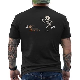 Dachshund Skeleton Hand Halloween Men's T-shirt Back Print - Thegiftio UK