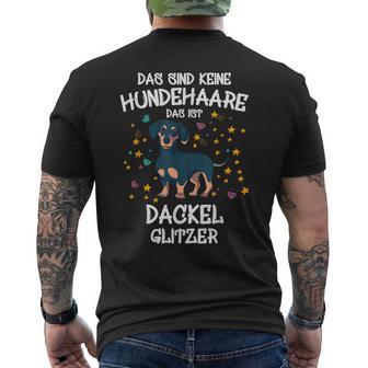 Dackel Glitzer Hundehalter Geschenkidee Dachshund Hunde Fun T-Shirt mit Rückendruck - Geschenkecke