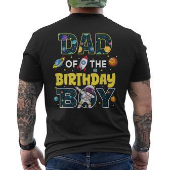 Dad Of The Birthday Boy Astronaut Family Space Planets Men's T-shirt Back Print - Thegiftio UK