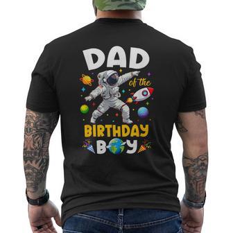 Dad Of The Birthday Boy Astronaut Outer Space Birthday Men's T-shirt Back Print - Thegiftio UK