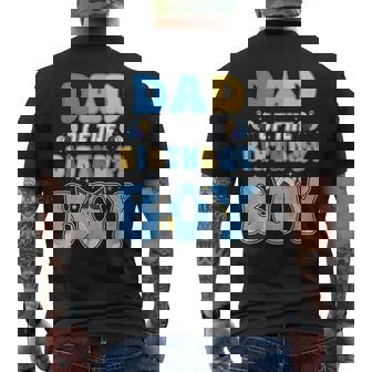 Dad Of The Birthday Boy Family Blue Dog Birthday Party Men's T-shirt Back Print - Monsterry