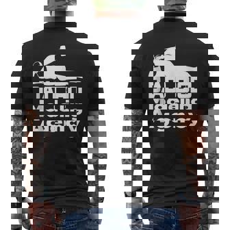 Dad Bod Modeling Agency Dad Bod Holding Beer Tank Top Men's Back Print T-Shirt | Mazezy