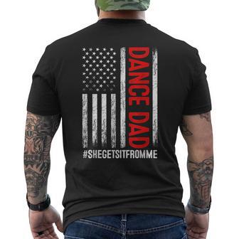 Dad Dance She Get It From Me Proud Dancer Dad Usa Flag Men Men's T-shirt Back Print - Thegiftio UK