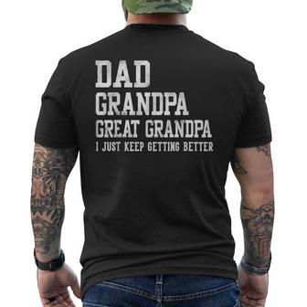 Dad Grandpa Great Grandpa Father's Day Birthday Men's T-shirt Back Print - Thegiftio UK