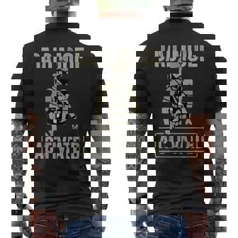 Dad Mode Activated Tactical Baby Carrier Military Father Men's T-shirt Back Print - Monsterry