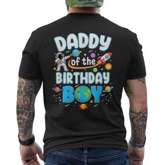 Daddy Of The Birthday Boy Astronaut Family Space Planets Men's T-shirt Back Print - Thegiftio UK