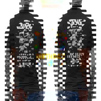 Daddy Of The Birthday Boy Astronaut Outer Space Birthday Men's T-shirt Back Print - Thegiftio