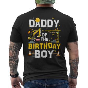 Daddy Of The Birthday Boy Matching Construction Crew B-Day Men's T-shirt Back Print - Thegiftio UK