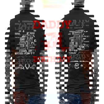 Daddy Of The Birthday Boy Semi Truck Family Birthday Squad Men's T-shirt Back Print | Seseable FR